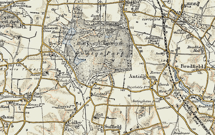 Old map of Gunton Park in 1901-1902
