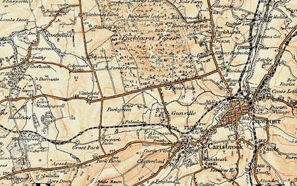 Old map of Gunville in 1899-1909