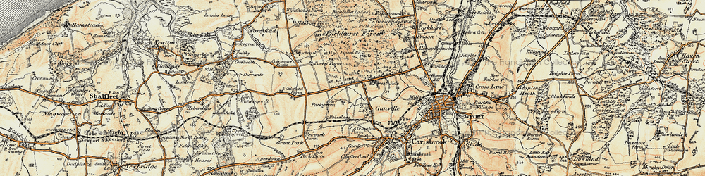 Old map of Gunville in 1899-1909