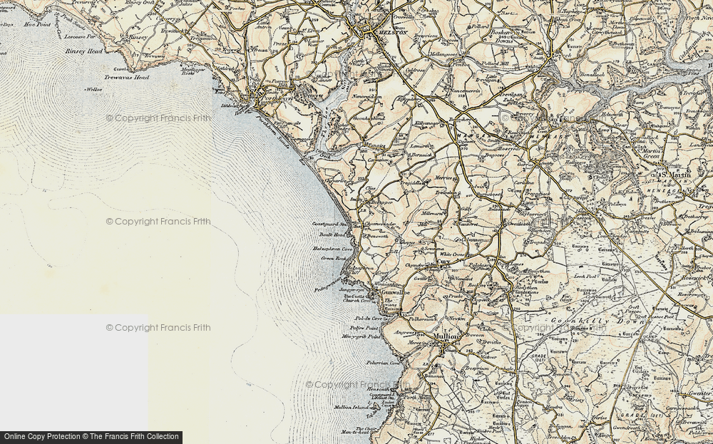 Old Map of Gunwalloe, 1900 in 1900