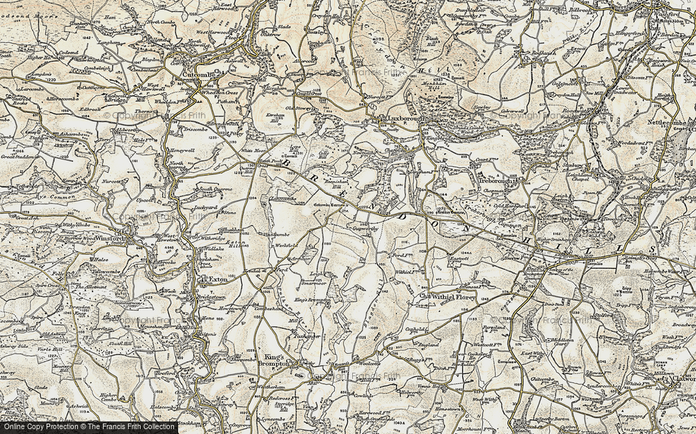 Old Map of Historic Map covering Langham Hill in 1898-1900