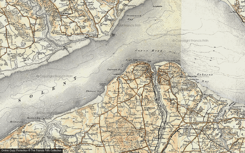 Old Map of Gurnard, 1897-1909 in 1897-1909