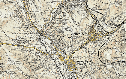 Old map of Gurnos in 1900