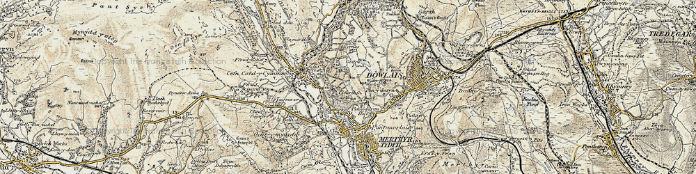 Old map of Gurnos in 1900