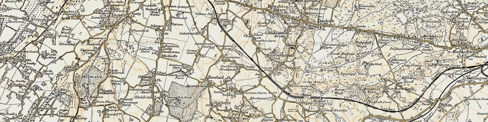 Old map of Gushmere in 1897-1898