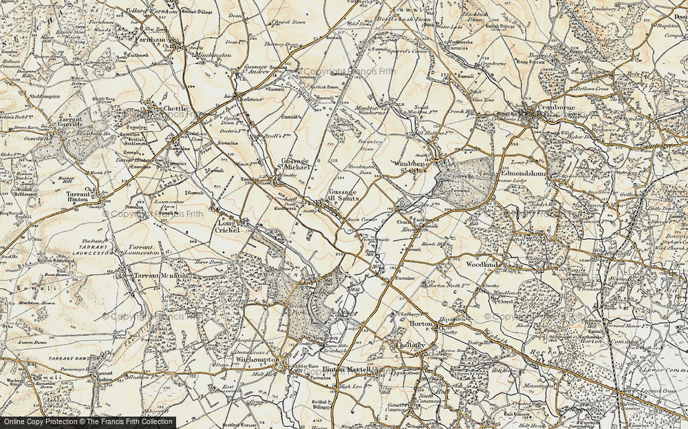 Old Map of Historic Map covering Amen Corner in 1897-1909