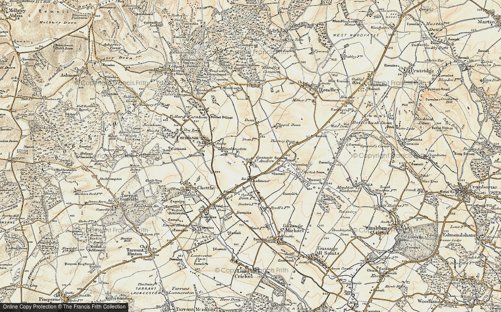 Old Map of Gussage St Andrew, 1897-1909 in 1897-1909