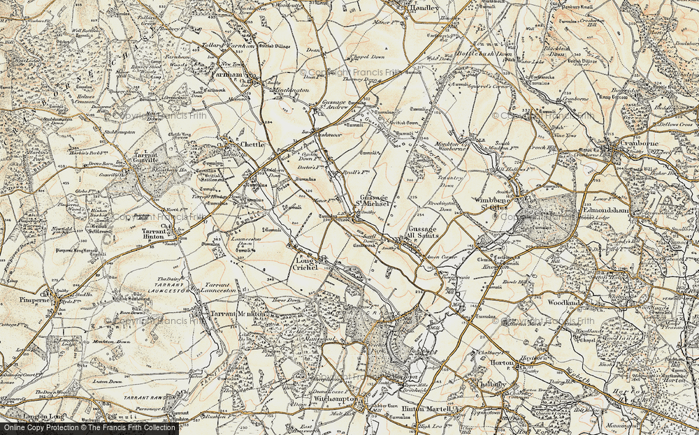 Old Map of Gussage St Michael, 1897-1909 in 1897-1909
