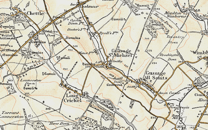 Old map of Gussage St Michael in 1897-1909