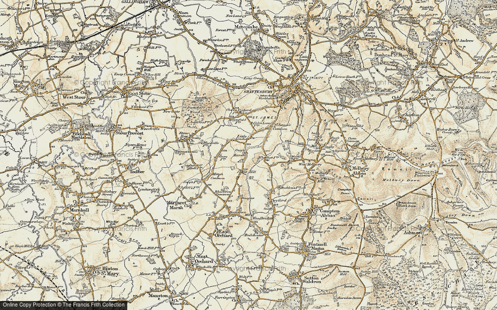 Old Map of Guy's Marsh, 1897-1909 in 1897-1909