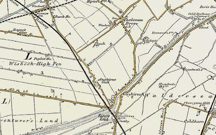 Old map of Wisbech High Fen in 1901-1902