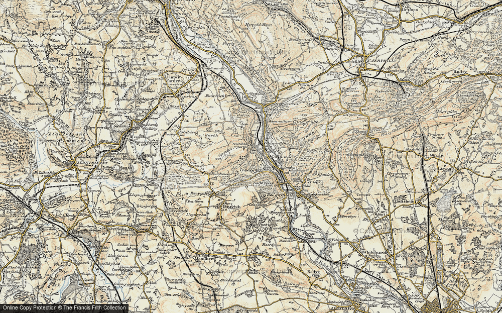 Old Map of Gwaelod-y-garth, 1899-1900 in 1899-1900