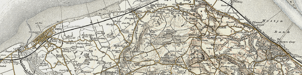 Old map of Gwaenysgor in 1902-1903