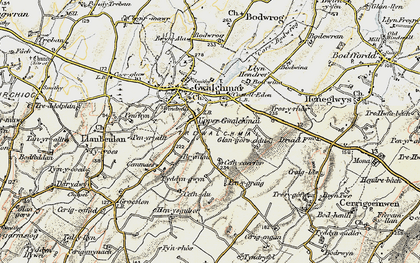Old map of Gwalchmai Uchaf in 1903-1910