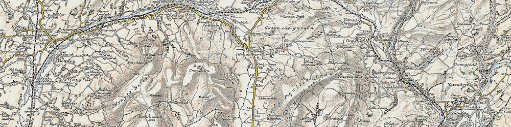 Old map of Gwaun-Cae-Gurwen in 1900-1901