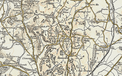 Old map of Gwehelog in 1899-1900