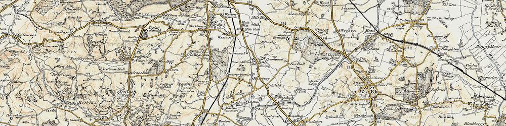 Old map of Gwern y brenin in 1902