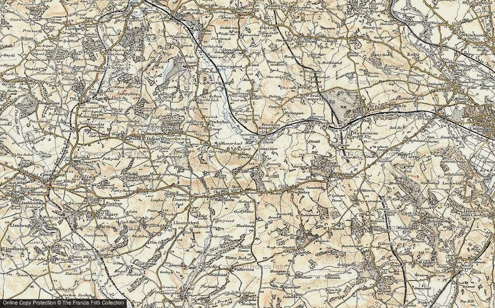 Old Map of Gwern-y-Steeple, 1899-1900 in 1899-1900