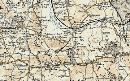 Old map of Gwern-y-Steeple in 1899-1900