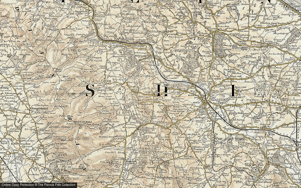 Old Map of Gwernaffield, 1902-1903 in 1902-1903