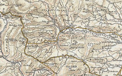 Old map of Gwernafon in 1902-1903