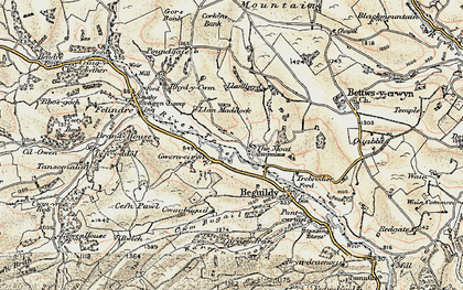 Old map of Gwerneirin in 1901-1903