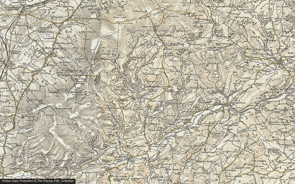 Old Map of Historic Map covering Afon Blotweth in 1900-1902