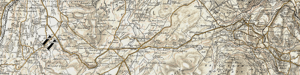 Old map of Bod Idris (Hotel) in 1902-1903