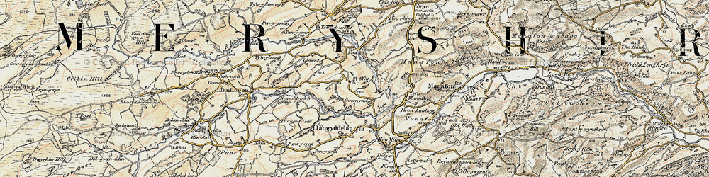 Old map of Gwernydd in 1902-1903