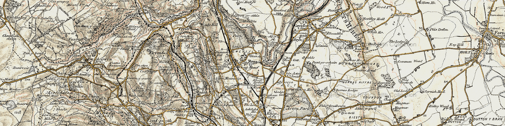 Old map of Gwersyllt in 1902