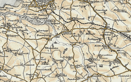 Old map of Gwills in 1900