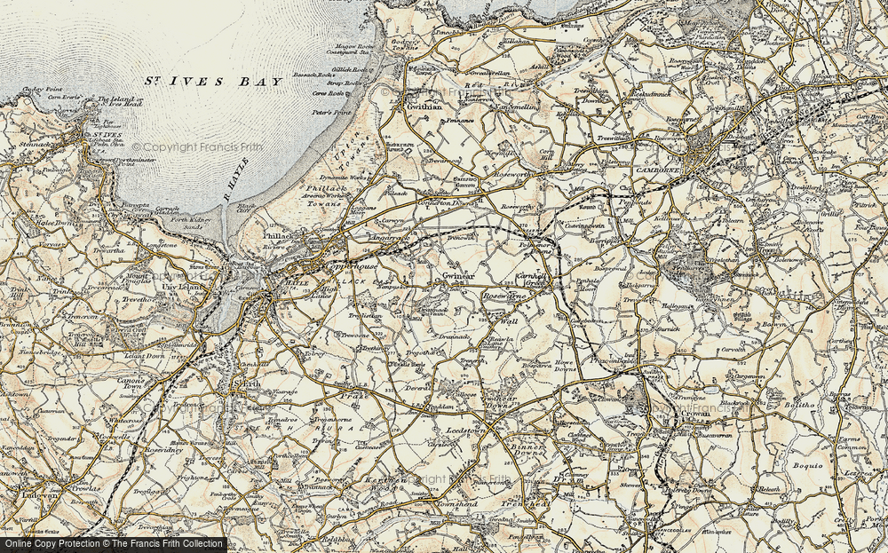 Old Map of Gwinear, 1900 in 1900