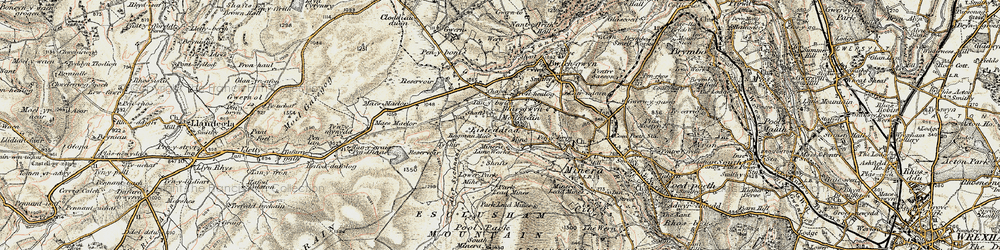 Old map of Aber Sychnant in 1902-1903