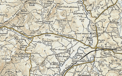 Old map of Gwystre in 1900-1903