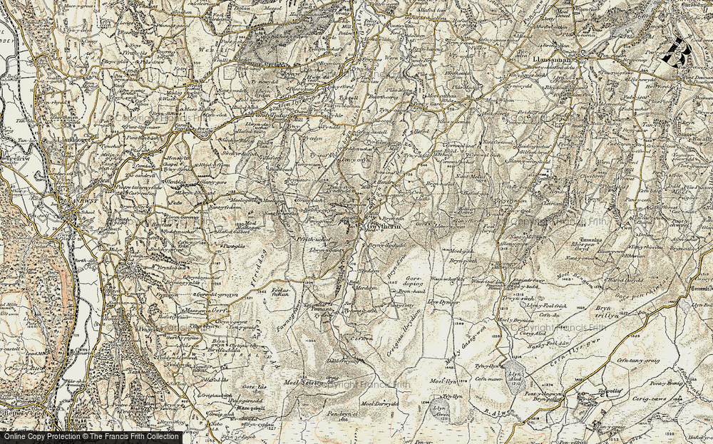 Old Map of Gwytherin, 1902-1903 in 1902-1903