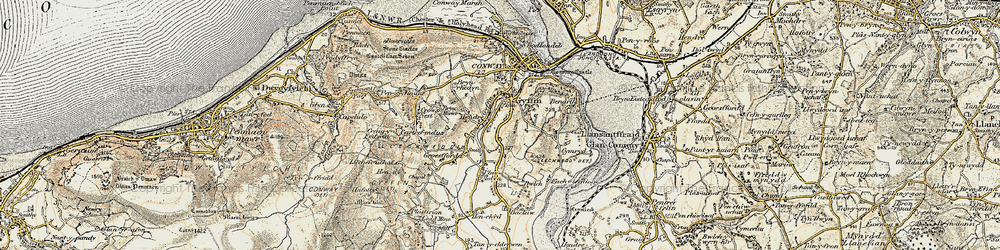 Old map of Gyffin in 1902-1903