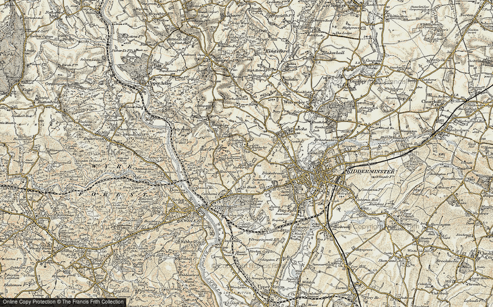 Old Map of Habberley, 1901-1902 in 1901-1902