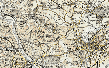 Old map of Habberley in 1901-1902