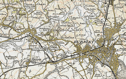 Old map of Habergham in 1903