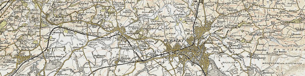 Old map of Habergham in 1903