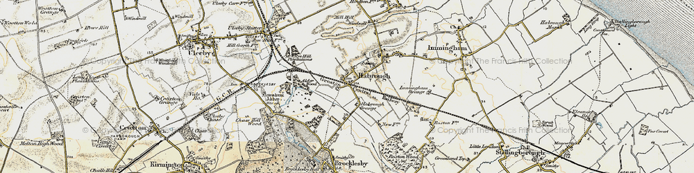 Old map of Habrough in 1903-1908