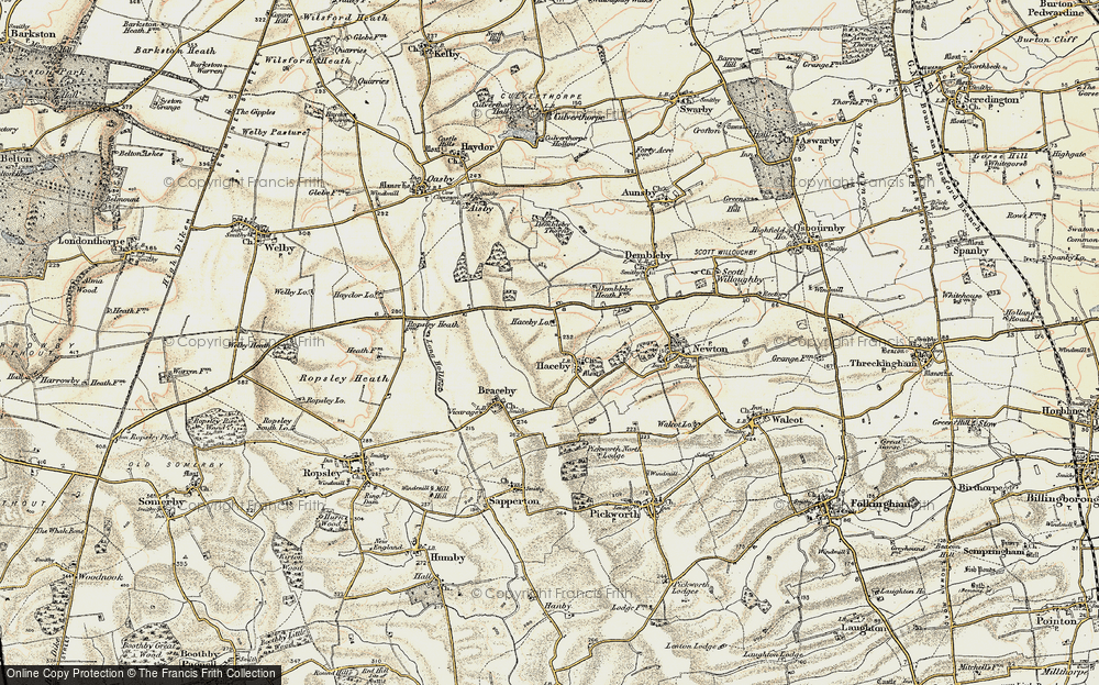 Old Map of Haceby, 1902-1903 in 1902-1903
