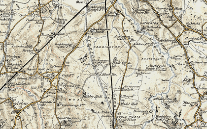 Old map of Hack Green in 1902