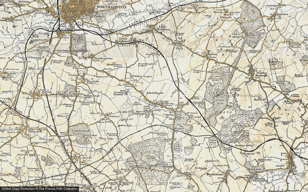 Old Map of Hackleton, 1898-1901 in 1898-1901