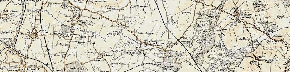 Old map of Hackleton in 1898-1901