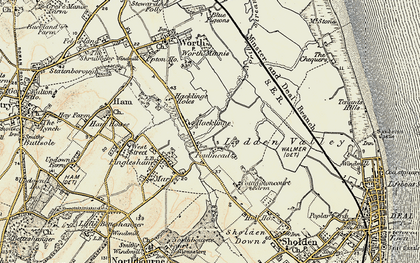 Old map of Hacklinge in 1898-1899