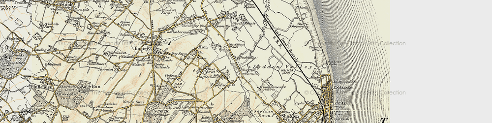 Old map of Hacklinge in 1898-1899