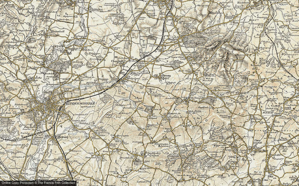 Old Map of Historic Map covering Barnett Hill in 1901-1902
