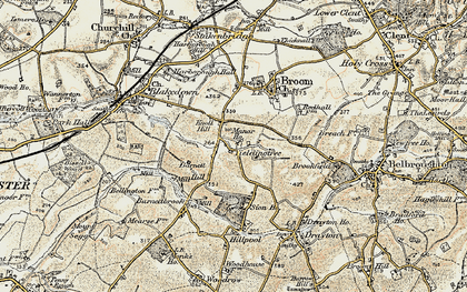 Old map of Hackman's Gate in 1901-1902
