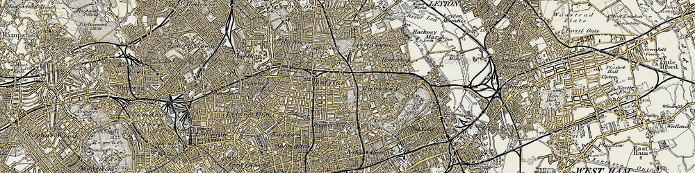 Old map of Hackney in 1897-1902